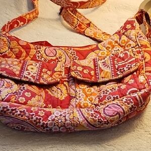 Vera Bradley Red and Orange Paisley Shoulder Bag